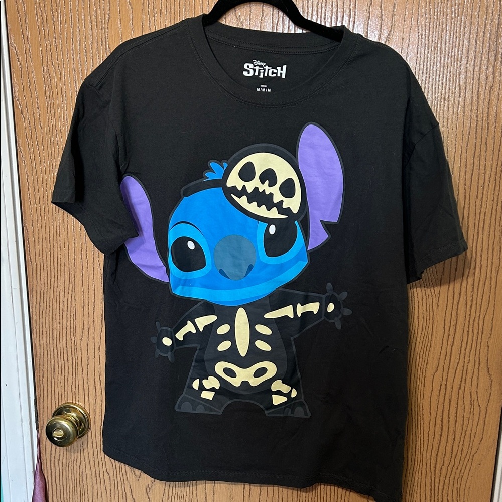 Disney Halloween Stitch Juniors Black and Blue T-Shirt